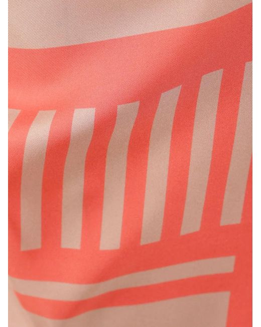Fendi Red Labyrinth Knotted Full Silk Skirt