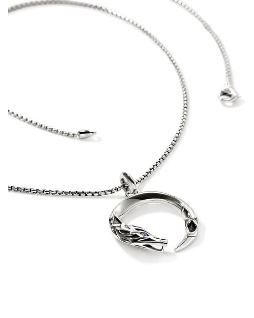 John Hardy Metallic Sterling Naga Sapphire Necklace for men
