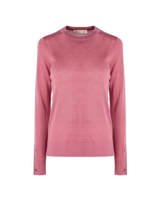 Michael Kors Pink Button-Detail Sweater