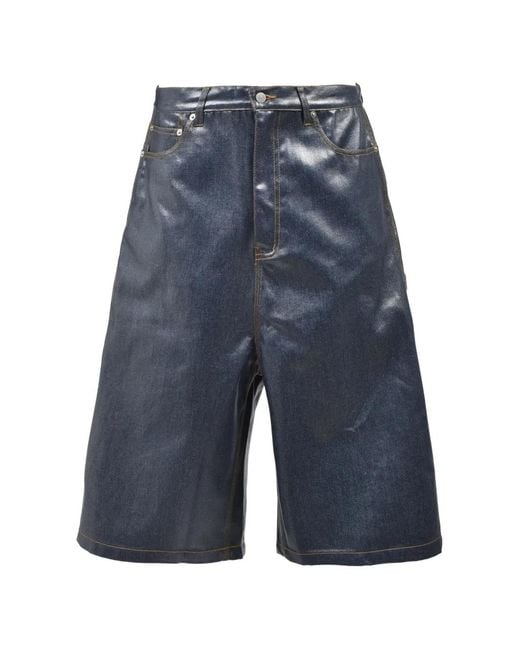 BREATH Blue Coated Carpenter Shorts for men