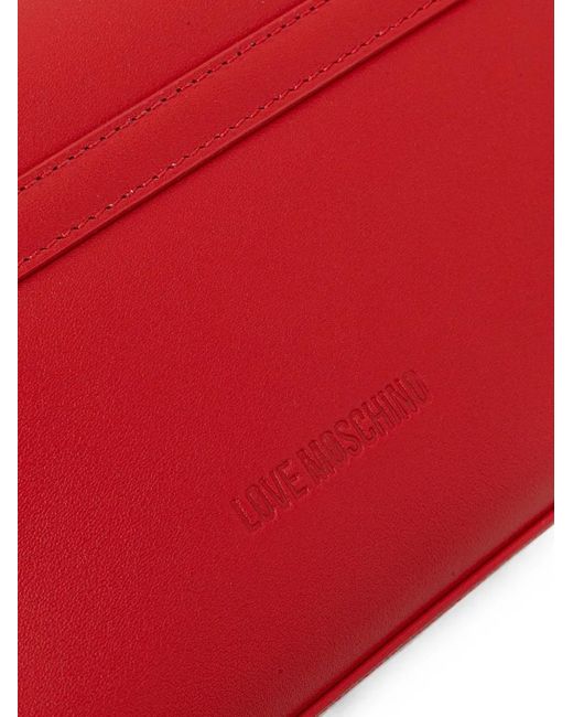 Love Moschino Red Heart-Plaque Top-Handle Tote Bag