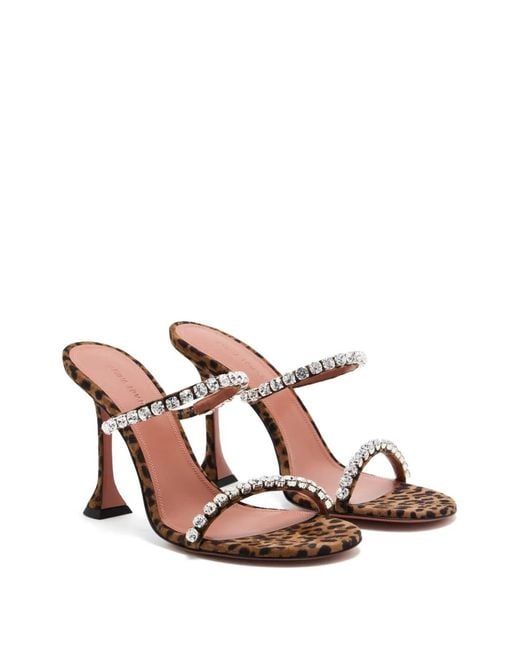 AMINA MUADDI White Gigi Crystal-Embellished Heeled Sandals