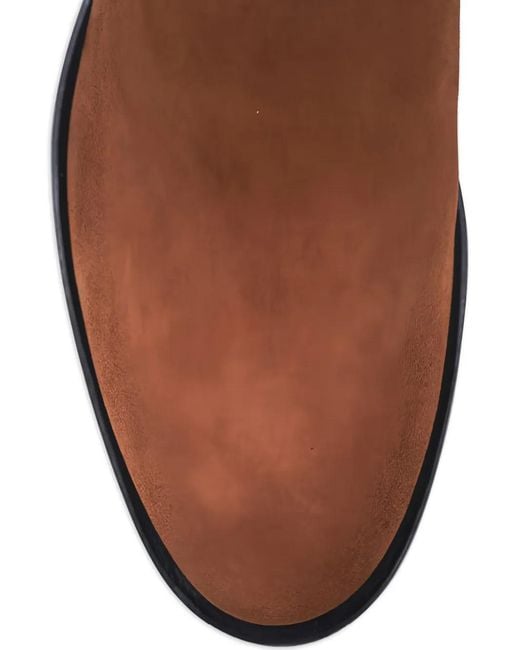 Santoni Brown Round Toe Heeled Boots