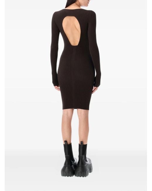 rick owens black dress OWENS-Dresses-Long Dresses-V09  10corsocomo THIS LIGHTWEIGHT AND FLUID CUPRO SATIN HAS A GLOSSY SURFACE Rick Owens Jersey Prong Mini