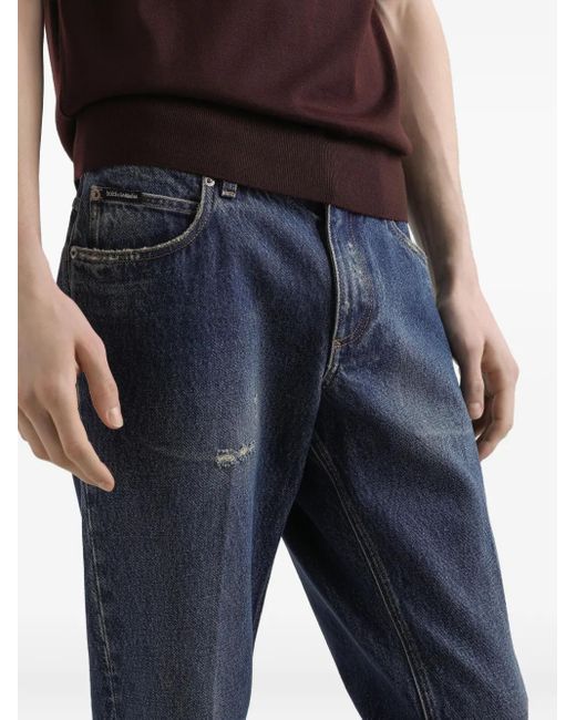 メンズ Dolce & Gabbana ダメージ ジーンズ Blue