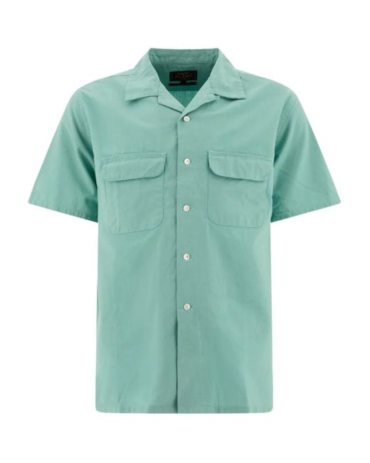 Beams Plus Green Open-Collar Pocket Shirt for men