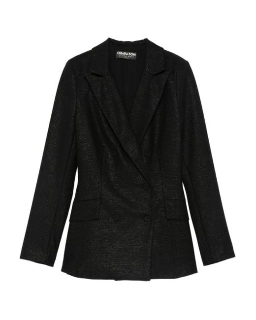 La Petite Robe Di Chiara Boni Black Double-Breasted Blazer