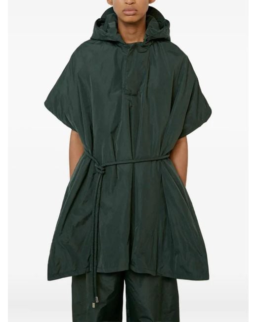 MEIMEIJ フーデッド ベルテッド ケープ Green