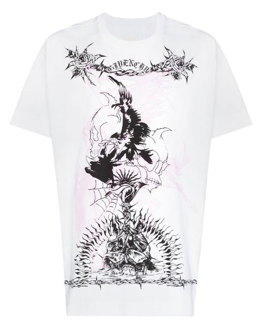 Givenchy T-Shirt mit Gotik-Print in Weiß für Herren - Lyst