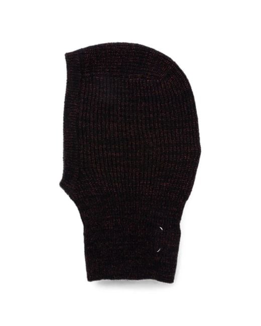 Maison Margiela Black Ribbed Four Stitches Balaclava
