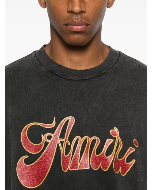 Amiri Black Logo-Print T-Shirt for men