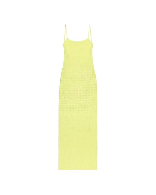 Area Yellow Crystal-Embellished Maxi Dress