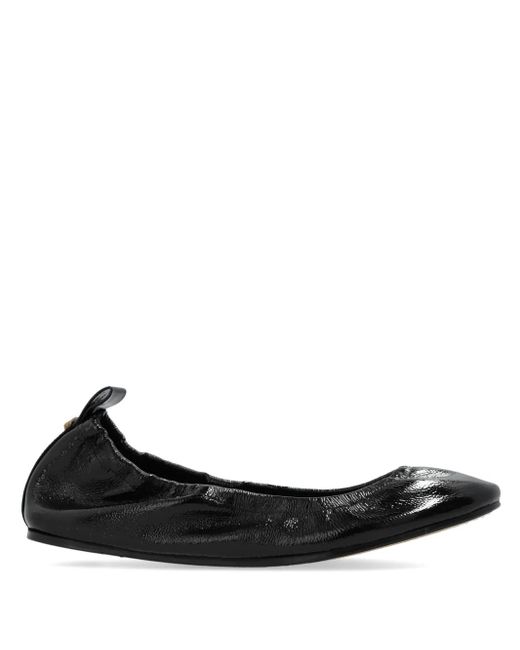 Isabel Marant Black Belna Leather Ballerina Shoes