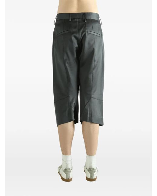 Omar Afridi Gray Panelled Wool Shorts for men