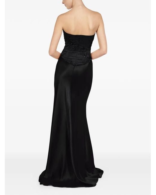 ALEXIA & ANTONIA Black Draped Side-Slit Maxi Skirt