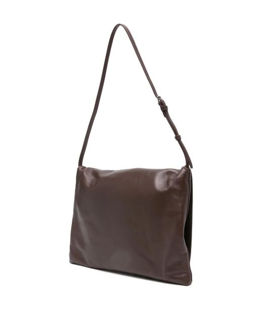 The Row Brown Nan Leather Shoulder Bag