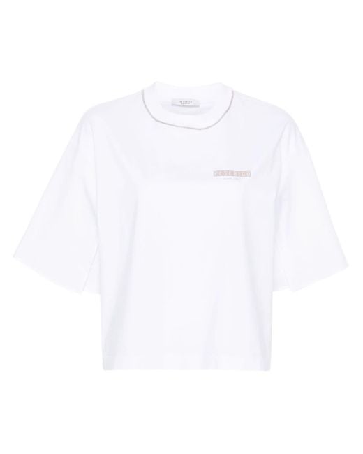 Peserico T-shirt Met Logoprint in het White