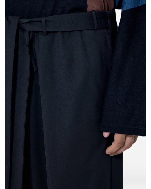 Kiko Kostadinov Blue Tie-Waist Wide-Leg Trousers for men