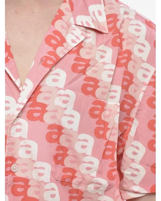 AWAKE NY Red Logo-Detail Short-Sleeve Shirt for men