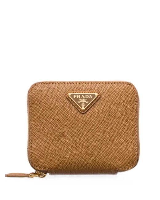Prada Brown Small Saffiano-Leather Wallet