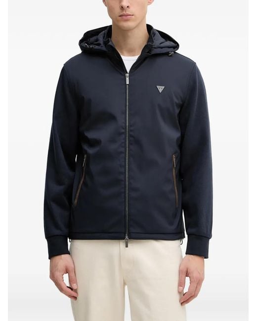 Guess Blue Zip Hooded Jacket for men