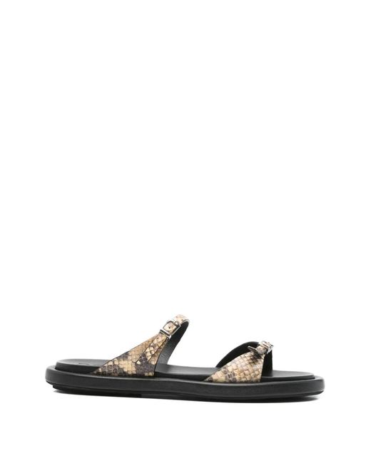 Poeve White Buckle Sandals