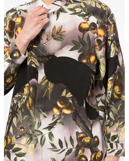 Edward Crutchley Gray Floral-Print Shirt for men