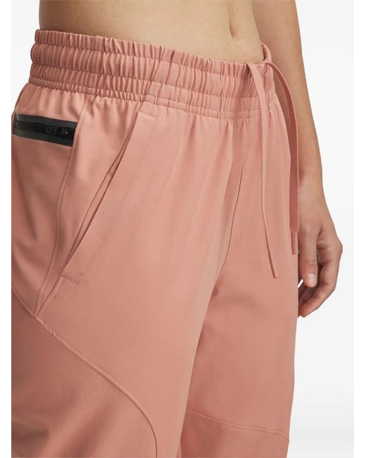 Under Armour Pink Panelled Elasticated-Cuff Track Pants