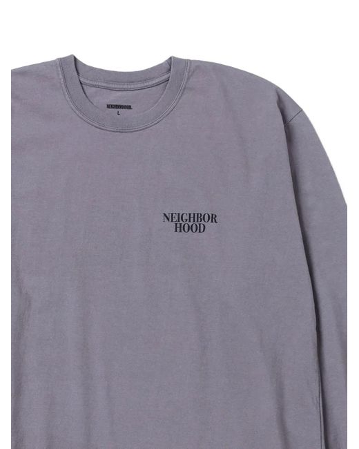 Neighborhood Purple Long-Sleeve Crew-Neck T-Shirt for men