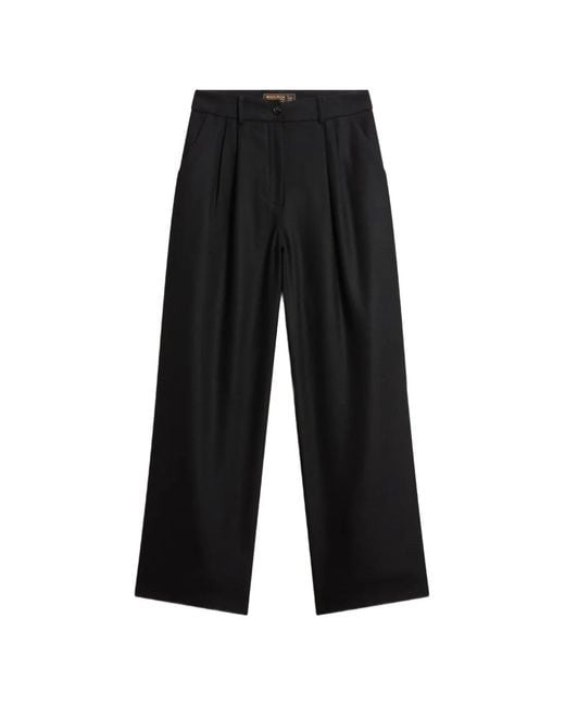 Woolrich Black Darted Flannel Trousers