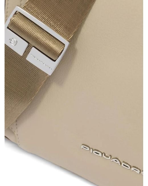 Piquadro Natural Panelled Shoulder Bag