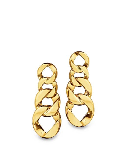 Verdura Metallic Curb-Link Pendant Earrings