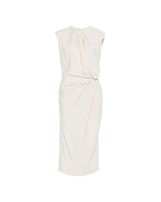 Phisique Du Role White Twisted-Design Midi Dress