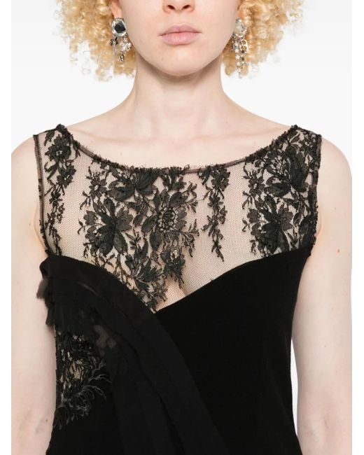 Gemy Maalouf レースパネル ミニドレス Black