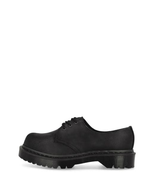 Dr. Martens Black 1461 Wax Commander Derby Shoes for men