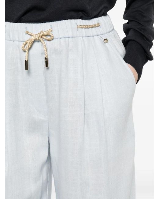 Herno White Drawstring Trousers