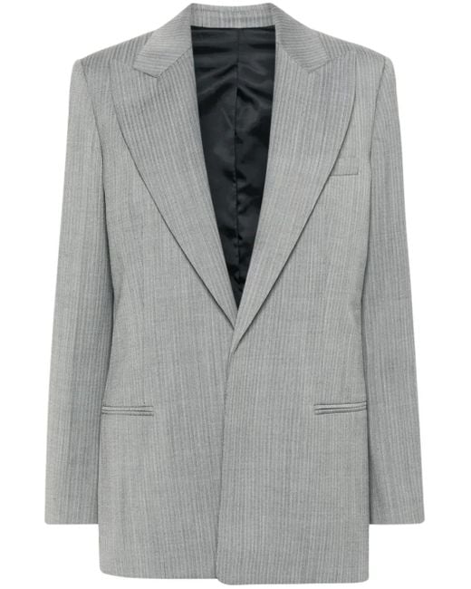 Helmut Lang Gray Peak-Lapel Single-Breasted Blazer