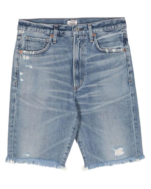 Citizens of Humanity Blue Ausgefranste Natalia Jeans-Shorts