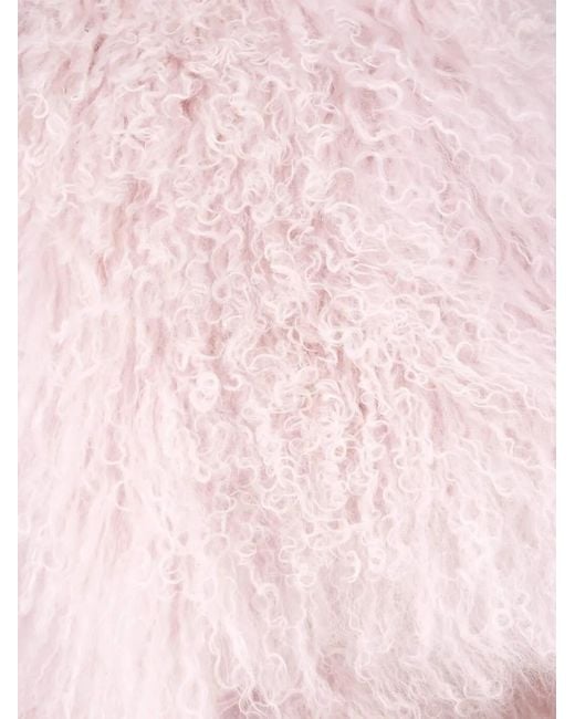 The Attico Pink Oversized Shearling Jacket