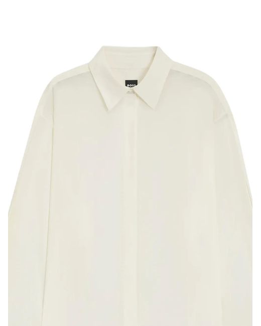 Boss White Buttoned-Cuffs Shirt
