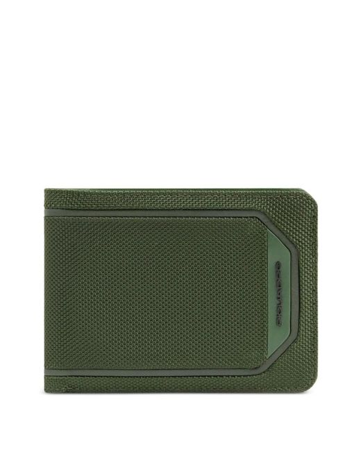 Piquadro Green Logo-Lettering Bi-Fold Wallet for men