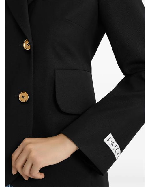 Patou Black Belted Twill Blazer