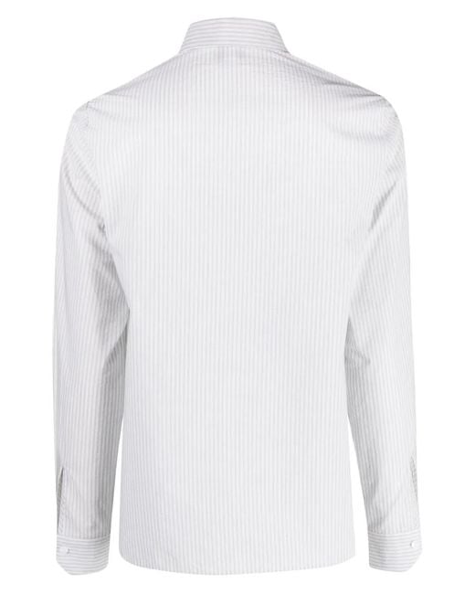 Eleventy White Button-Down Long Sleeve Shirt