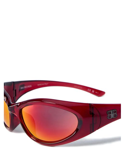 Balenciaga Red Sonnenbrille Mit Rundem Gestell