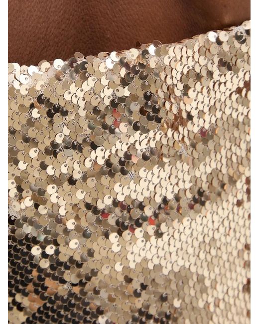 Haveone Metallic Sequin-Embellished Strapless Top