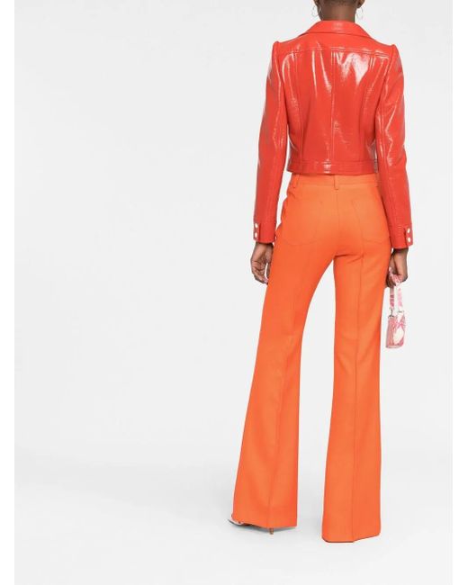 Courreges Red Cropped-Jacke Mit Logo-Print