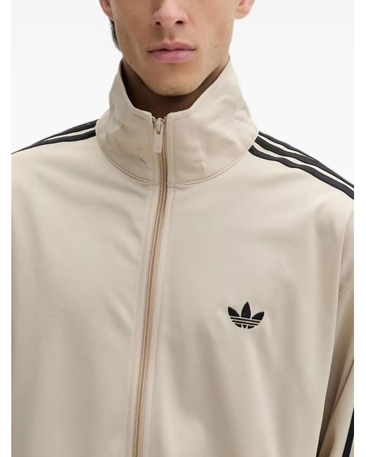Adidas Natural Firebird Track Logo-Embroidered Sweatshirt for men