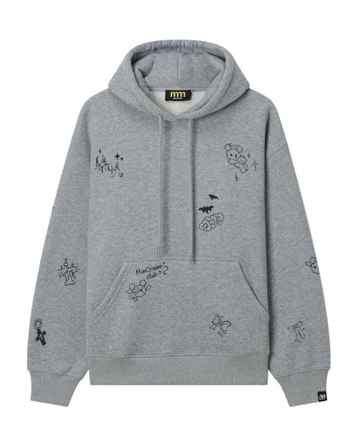 Mini Cream Gray Hoodie mit grafischem Print