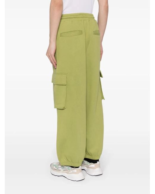 FIVE CM Green Logo-Patch Cargo-Pocket Track Pants for men