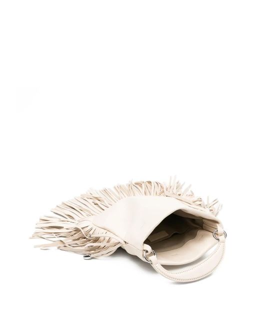 Orciani Natural Fringe-Detailed Drawstring Bucket Bag